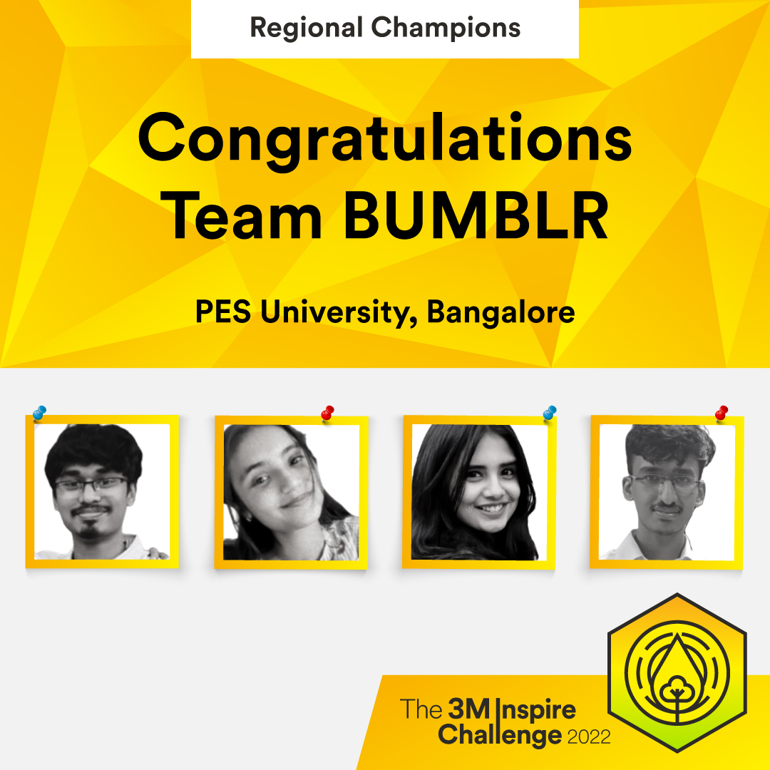 Undergraduate team from India emerges as Regional Champions in 3M Inspire Challenge 2022