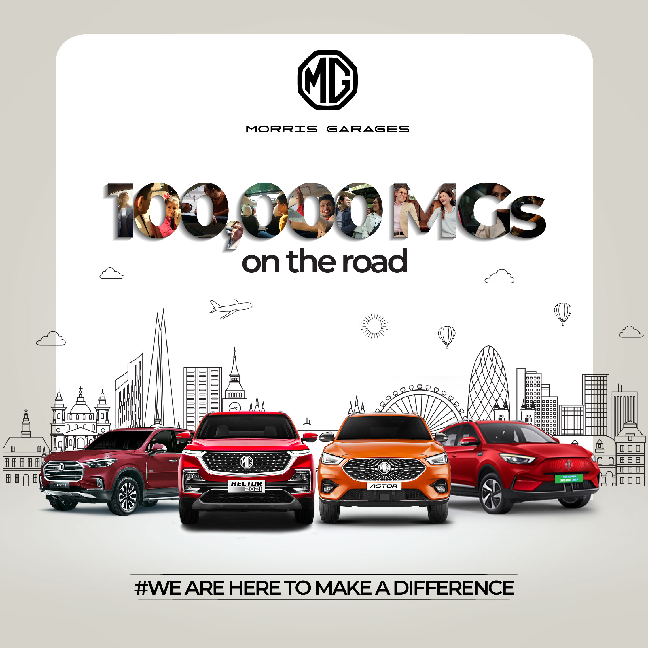 MG Motor India expresses gratitude towards its employees, dealers, suppliers, and customers on reaching the 100,000 milestone