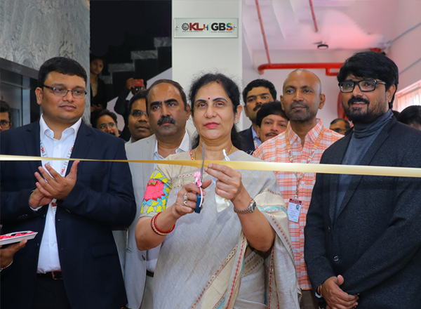 Mrs. Kanchana Latha, Secretary, KL Education Foundation inaugurating the KLH Global Business School in Hyderabad