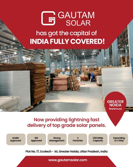 With new warehouse, Gautam Solar makes solar modules easily available