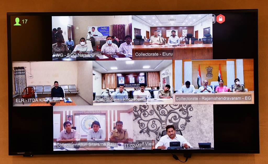 AP Chief minister ys jagan mohan reddy reviews the flood-situation across 6 districts, holds meeting with district collectors & officials