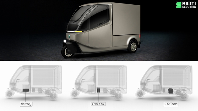 Biliti Electric Powers the World’s First Hydrogen Fuel Cell Three-Wheeler