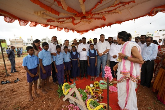 The Akshaya Patra Foundation and NTT Ltd Lay Foundation Stone for a Government School in Bengaluru