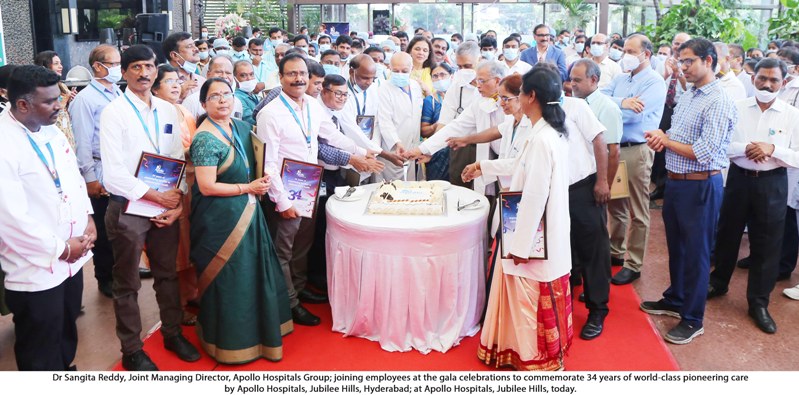 Apollo Hospitals, Jubilee Hills, commemorates 34 years of service with a pledge to continue patient centric pioneering care!