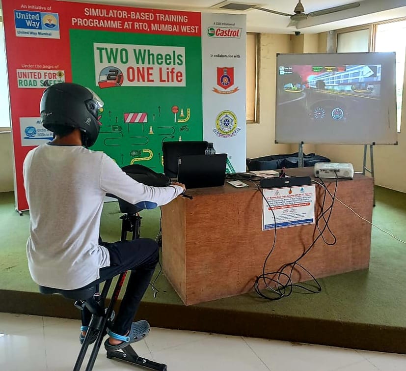 United Way Mumbai partners with Castrol India and Andheri RTO to relaunch the two-wheeler simulator at Andheri RTO- 1