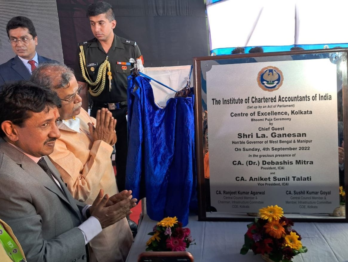 Hon'ble Governor of West Bengal, Shri La. Ganesan, lays foundation stone for ICAI Centre of Excellence