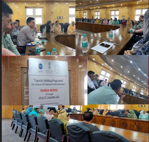 Third Capacity Building programme for the Artisans of Namda Manufacturers on 14th -15th September at Conference Hall of Numaish (Kashmir Haat) Srinagar.