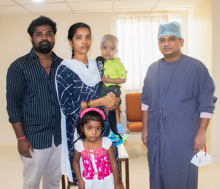 Dr Ranjit along with the patient and family