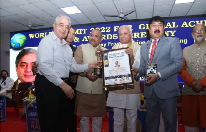 -Mr A K Mangotra ( Retd IAS) received the Global Achiever Award for Best Administrative Services