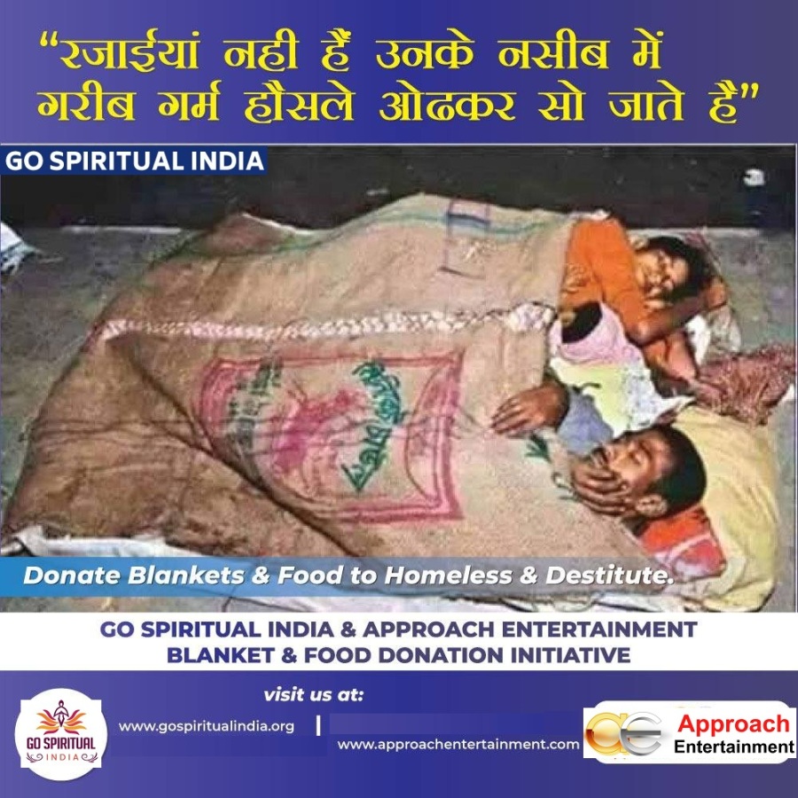 Go Spiritual India & Approach Entertainment Launch Blanket Donation Campaign