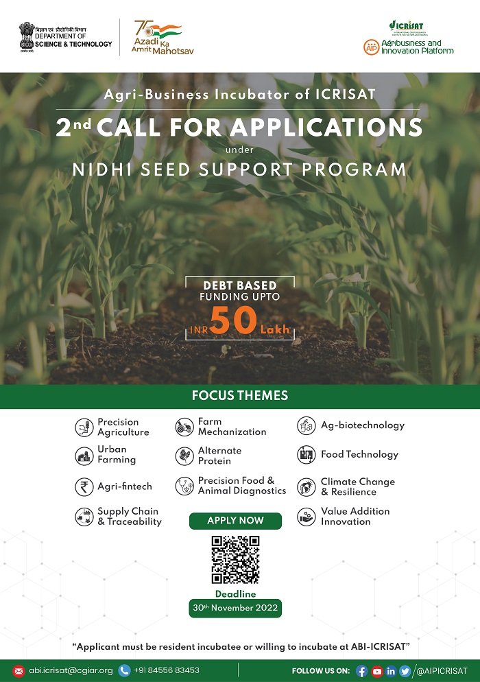 ICRISAT offers funding assistance for Ag-tech startups under GoI Program