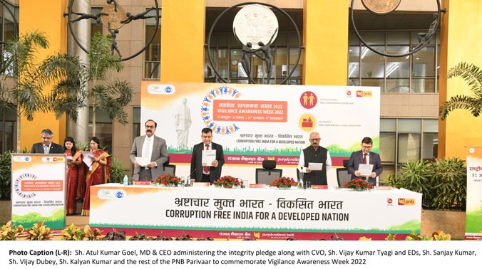 More than 1 lakh PNB employees take integrity pledge to mark Vigilance Awareness Week