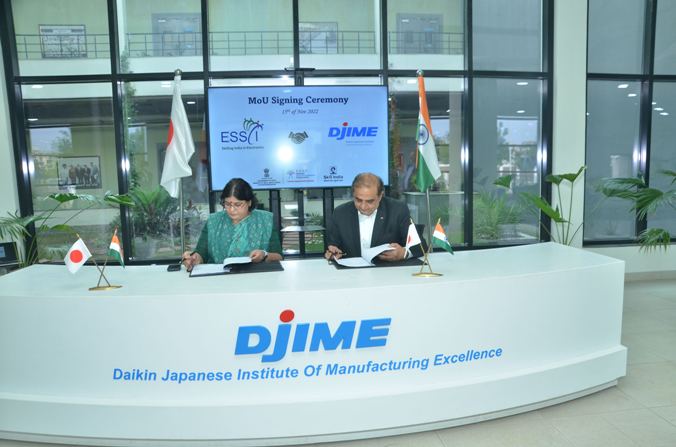 Daikin Japanese Institute of Manufacturing Excellence (DJIME) and Electronic Sector Skills Council of India (ESSCI) sign a Memorandum of Understanding